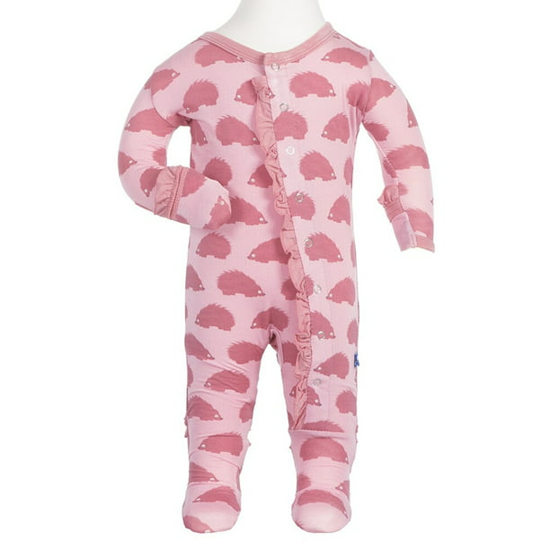 Cobblestone Poodle 3-6 Months Kickee Pants Little Girls Print Muffin Ruffle Coverall with Snaps 